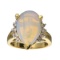 APP: 3.7k 14 kt. Yellow/White Gold, 3.95CT Opal And Diamond Ring