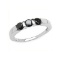 *Fine Jewelry 1.24CT Round Cut Black Diamond And Sterling Silver W Rhodium Ring