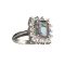 APP: 0.9k Fine Jewelry 4.34CT Multicolor Mystic Quartz And White Sapphire Sterling Silver Ring