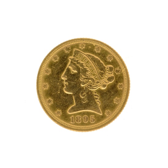 *1895 $5 Liberty Head Gold Coin (DF)