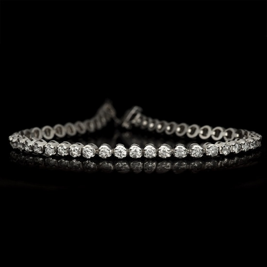APP: 7k *Fine Jewelry 14KT White Gold, 3.00CT Round Brilliant Cut Diamond Bracelet (VGN A-38)