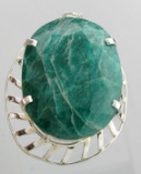 276.82CT Oval Cut Emerald and Sterling Silver Pendant