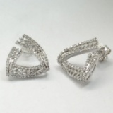 *Fine Jewelry 14 kt. White Gold, 0.84CT Round Cut Diamond Earrings (Q 22-0056)