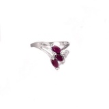 APP: 0.8k Fine Jewelry 0.50CT Ruby And Topaz Platinum Over Sterling Silver Ring