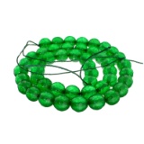 APP: 3.9k 168.00CT Round Cut Green Beryl Emerald Bead Necklace