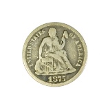 *1875 Liberty Seated Dime Coin (JG)