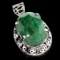 APP: 2.3k 61.37CT Oval Cut Green Beryl and Sterling Silver Pendant