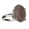 Designer Sebastian 9.80CT Oval Cut Cabochon Andamooka Matrix Opal and Sterling Silver Ring