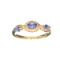 Designer Sebastian 14KT Gold Marquise Cut Tanzanite and 0.10CT Round Brilliant Cut Diamond Ring