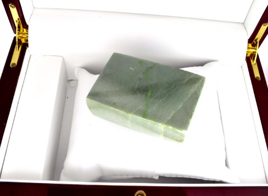 APP: 11.4k 1,136.00CT Rectangle Cut Green Jade Gemstone