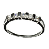 Fine Jewelry Designer Sebastian 1.00CT Swiss Cubic Zirconia And Platinum Over Sterling Silver Ring