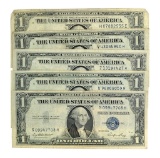 Rare (5) 1935 $1 U.S. Silver Certificates