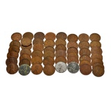 50 Assorted 1909 - 1958 Wheat Pennies Coin