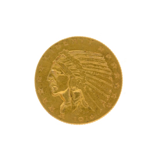 *1914-S $5 Indian Head Gold Coin (DF)