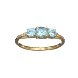 APP: 0.5k Fine Jewelry, Designer Sebastian 14KT Gold, 0.71CT Blue Topaz And Diamond Ring