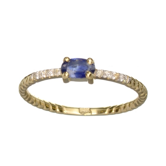 APP: 0.7k Fine Jewelry 14KT Gold, 0.28CT Blue Sapphire And Diamond Ring