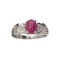 APP: 0.8k 1.49CT Ruby And Topaz Platinum Over Sterling Silver Ring