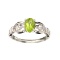APP: 0.7k Fine Jewelry 0.85CT Oval Cut Green Peridot And Platinum Over Sterling Silver Ring