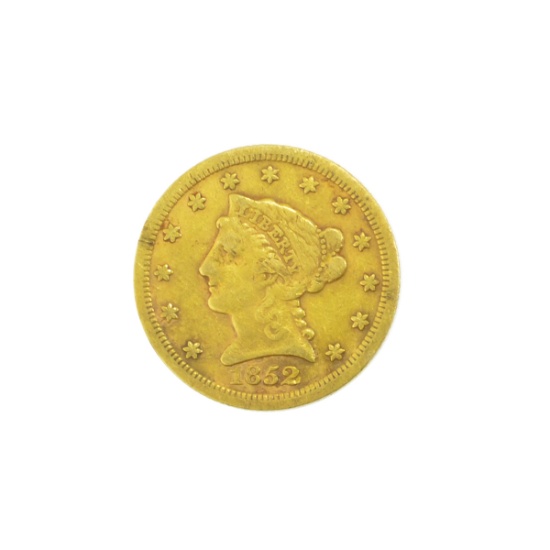 *1852 $2.50 U.S. Liberty Head Gold Coin (JG-MRT)
