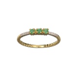 APP: 0.6k Fine Jewelry 14KT Gold, 0.18CT Green Emerald And Diamond Ring