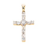 *Fine Jewelry, 14KT Gold, 0.15CT Diamond Cross Pendant (GL CR443D4)