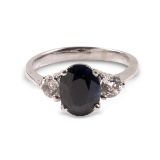 APP: 1.3k 14 kt. White Gold, 2.75CT Blue And White Sapphire Ring