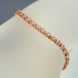 APP: 3.1k *Fine Jewelry 14KT Rose Gold, 0.55CT Round Brilliant Cut Diamond Bracelet (VGN A-303)