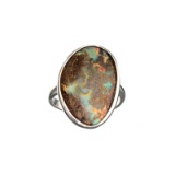 APP: 0.9k Fine Jewelry 12.00CT Free Form Multicolor Boulder Brown Opal And Sterling Silver Ring