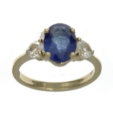APP: 1.2k Fine Jewelry Designer Sebastian 14KT Gold, 2.78CT Blue And White Sapphire Ring