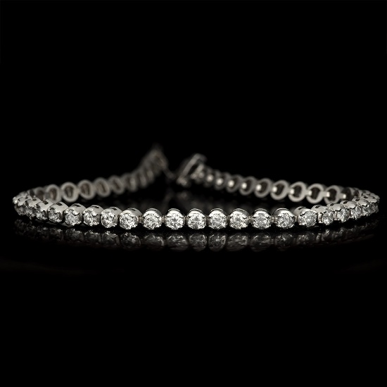 APP: 7k *Fine Jewelry 14KT White Gold, 3.00CT Round Brilliant Cut Diamond Bracelet