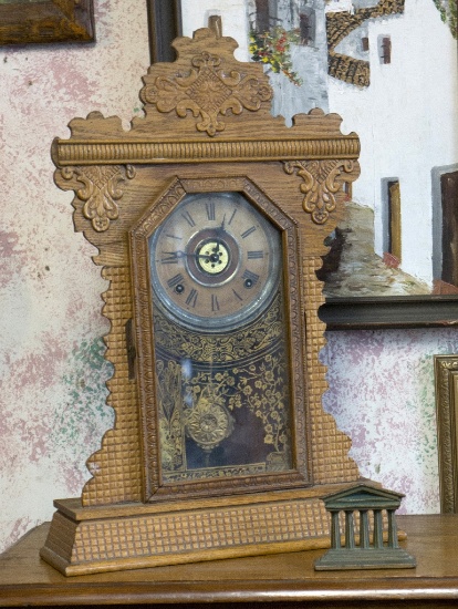 Antique Oak Kitchen Clock
