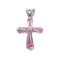 Fine Jewelry Designer Sebastian, French Cubic Zironia And Sterling Silver Cross Pendant