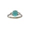 Fine Jewelry Designer Sebastian 2.20CT Cabochon Turquoise and White Topaz Sterling Silver Ring