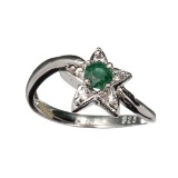 Designer Sebastian 0.20CT Green Beryl Emerald And Topaz Platinum Over Sterling Silver Ring