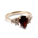 APP: 1.4k 14 kt. Gold, 3.00CT Garnet And White Sapphire Ring