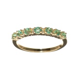 Designer Sebastian 14KT Gold 0.59CT Emerald and 0.04CT Round Brilliant Cut Diamond Ring