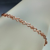 APP: 2.3k *Fine Jewelry 14KT Rose Gold, 0.26CT Round Brilliant Cut Diamond Bracelet (VGN A-308)