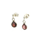 Garnet and Sterling Silver Earrings