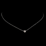 *Fine Jewelry 14KT White Gold Singapore W Puffed Heart 1.4GM. 16'' Necklace