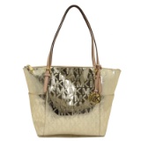 Brand New Michael Kors Jet Set Item NS East West Pale Gold Metallic Tote