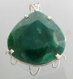 APP: 12.8k Fine Jewelry Designer Sebastian 308.18CT Pear Cut Emerald and Sterling Silver Pendant