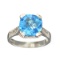 APP: 0.5k Fine Jewelry Designer Sebastian, 4.63CT Square Cuchion Blue Topaz And Sterling Silver Ring