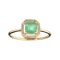 Designer Sebastian 14KT Gold, 0.70CT Cushion Cut Emerald and 0.07CT Round Brilliant Cut Diamond Ring