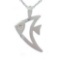 *Fine Jewelry, 18KT White Gold, Diamond 16'' Fish Necklace (GL PESO1104)
