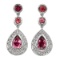 *Fine Jewelry, 14KT White Gold, 1.04CT Pink Tourmaline And Diamond Earrings (GL WE9670PT4)