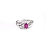 APP: 0.8k Fine Jewelry 0.54CT Ruby And Topaz Platinum Over Sterling Silver Ring