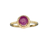 APP: 1.2k Fine Jewelry 14KT Gold, 1.25CT Round Cut Ruby And Diamond Ring