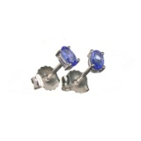 APP: 0.5k Fine Jewelry 0.50CT Oval Cut Tanzanite Over Sterling Silver Earrings