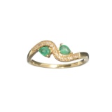 APP: 0.7k Fine Jewelry, Designer Sebastian 14KT Gold, 0.24CT Emerald And Diamond Ring