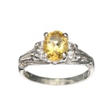 APP: 0.5k Fine Jewelry Designer Sebastian, 1.42CT Citrine And White Topaz Sterling Silver Ring